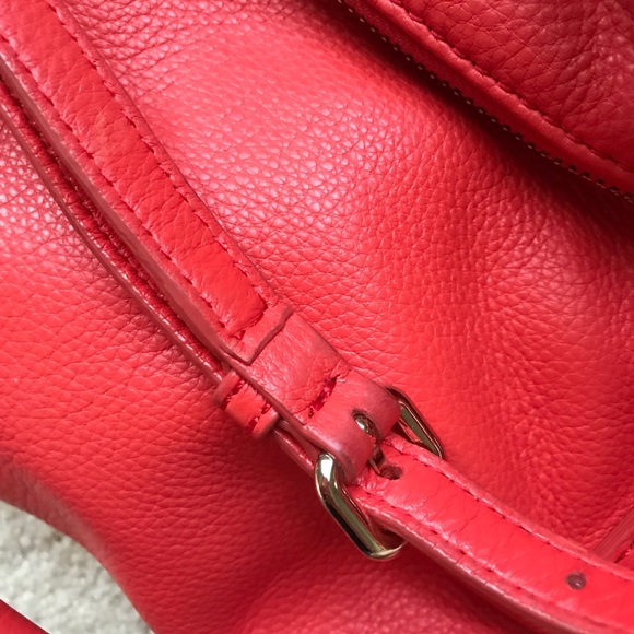 Kate Spade Cherry Red Foldover Pebbled Leather Bag - Picture 11 of 14